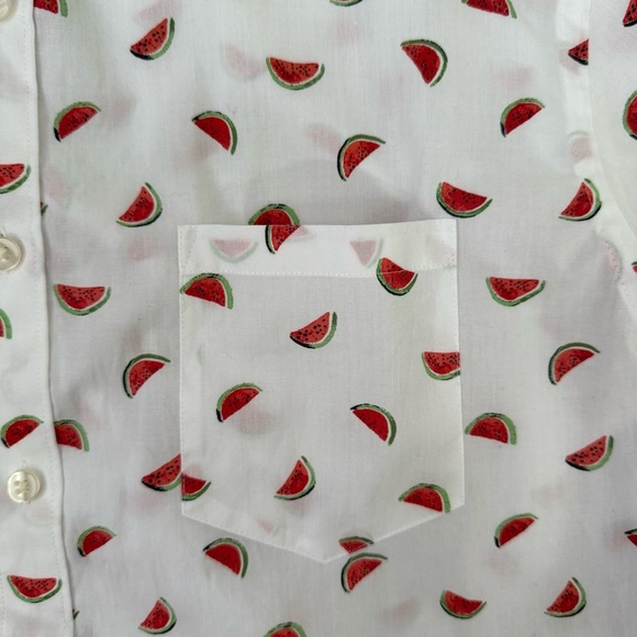 Men’s Van Heusen Never Tuck Watermelon Button Down Short Sleeve Shirt Large - Picture 8 of 16